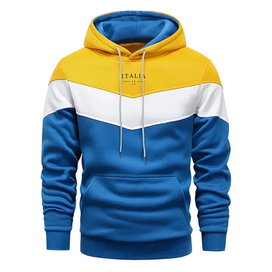 Italy Fashion Men Casual Sportswear Set Hooded Sweatshirt Winter Jogger Tracksuit Autumn Urban Fashion Hoodies Black Sweatpants