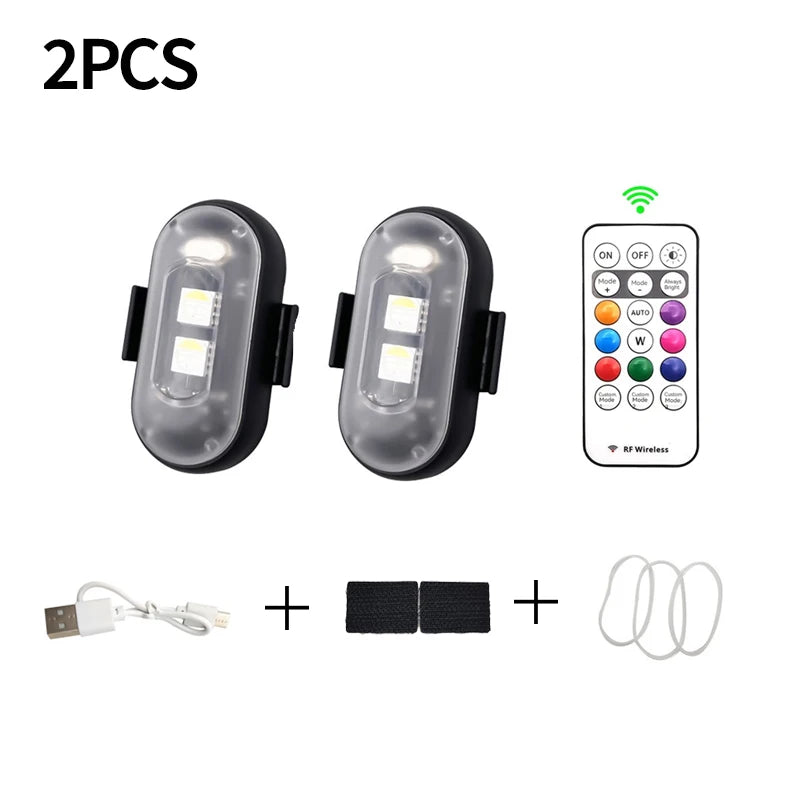 Waterproof Wireless LED Lights USB Charging Wireless LED Flashing Lights High Brightness Wireless LED Lights for Car Bike H9EE