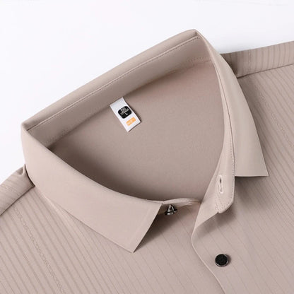 Men's Stretch Stripe Shirt - Elegant Slim Fit Long Sleeve for Business Casual | Wrinkle-Resistant Office-to-Commute Wear M-4XL