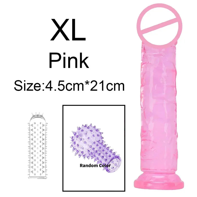 Realistic Anal Butt Plug Soft Jelly Dildo Suction Cup G Spot Anal Vaginal Masturbators Penis Dick Adult Sex Toys For Women Men