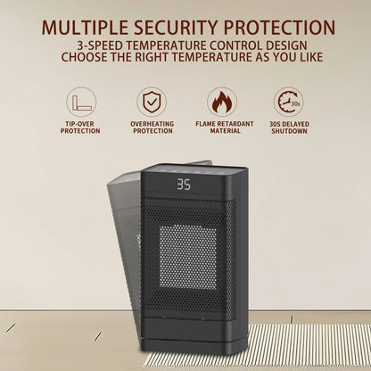 Heater Remote Control Touch Screen Heater Shaking Head PTC Fast Heating Heater Table Standing Timer Electric Heater