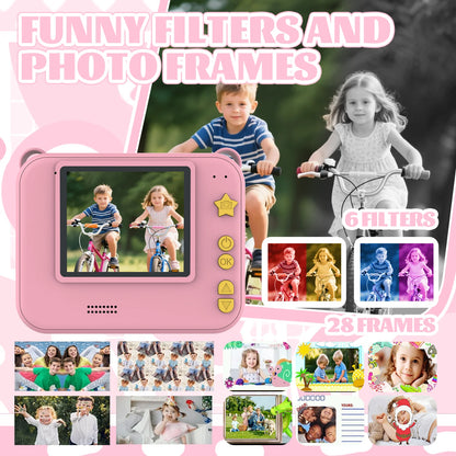 Kids Camera Children's Camera Can Take Photos Record Videos And Print New Style Instant Camera Gift For Girls Baby Camera Toy