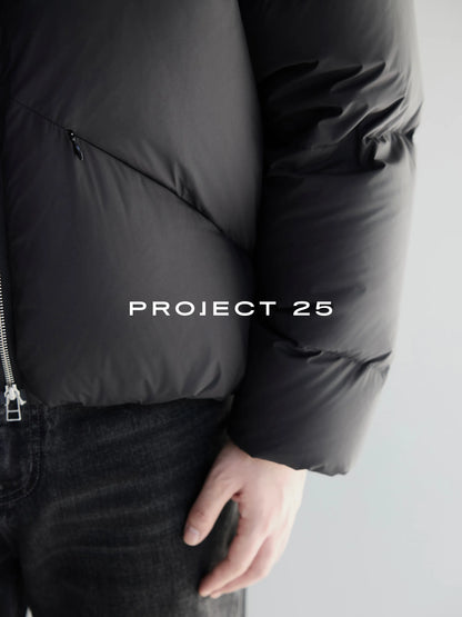 PROJECT 25 Men's Lightweight 90% White Duck Down Jacket 3-Defense Heat Storage Warmth Loose Stand Collar Short Down Coat