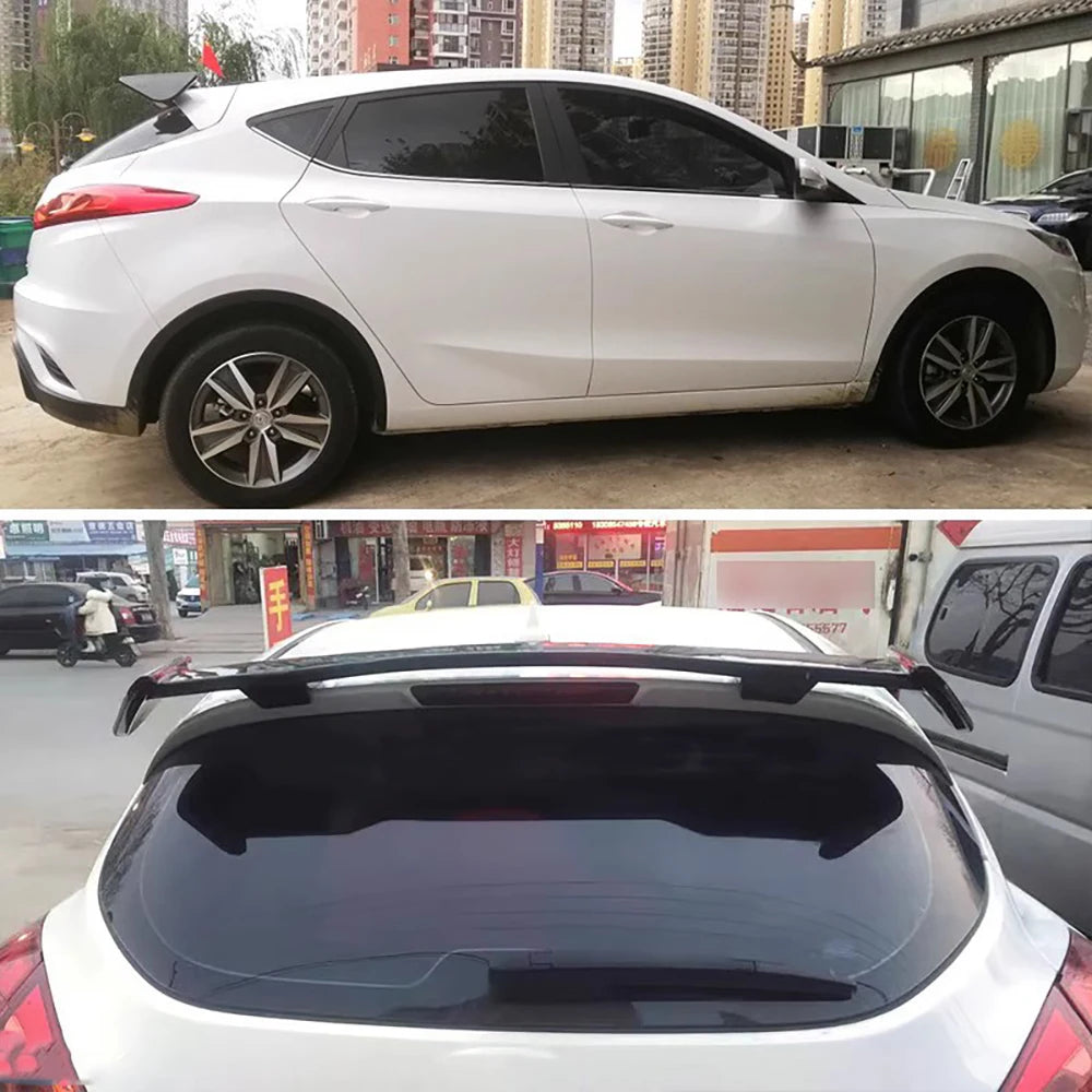 Universal Car Tail Wing Tow Door Car Modification Carbon Fibre Top Wing Trunk Horizontal Spoiler Plate Decorative Fixed Wing