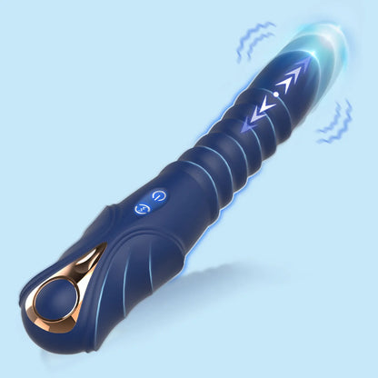 Thrusting Vibrator G Spot Vibrator Anal Dildo with 10 Vibrating 3 Thrusting Liquid Silicone Vaginal Massage Clitoris Stimulator