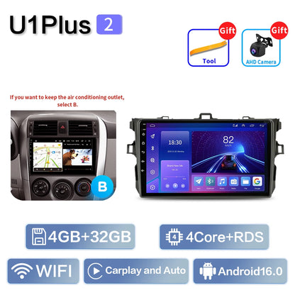 Carplay Android Auto for Toyota Corolla E140/150 2006 2007-2013 Multimedia Automotive Subwoofer Autoradio Android DSP 4G