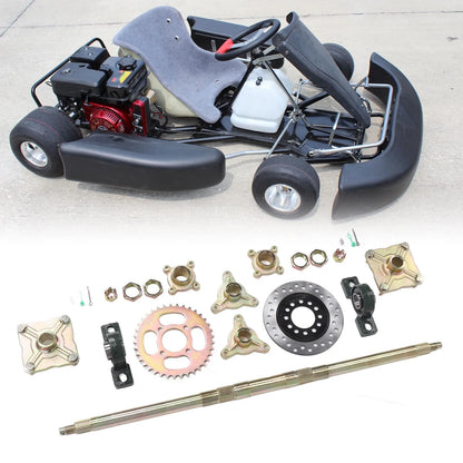 Heavy Duty 740mm Go Kart Rear Axle Kit with 37T Sprocket & Brake Disc for 50-150CC DIY ATVs Quads Drift Trikes