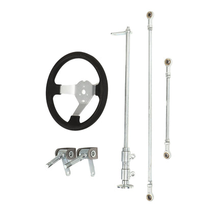 300mm Go Karts Steering Wheel Kit Tie Rod Ball Joint Gear Rack Shaft Kit for 100cc 125cc 140cc 150cc Go Kart Quad