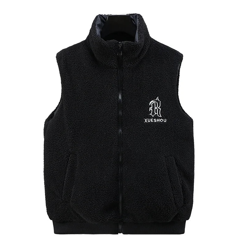 Winter New Large Size Double-sided Cotton Vest Men's Thermal Vest Imitation Granular Velvet Tide Brand Vest Tide
