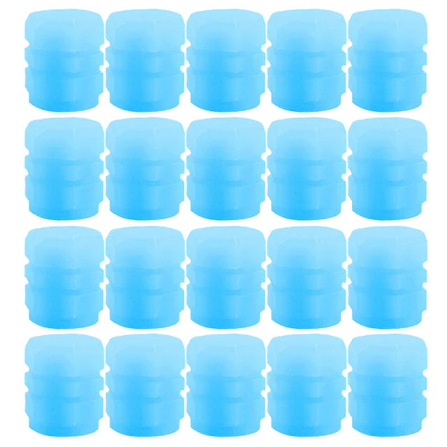 20Pcs Luminous Tire Valve Caps Car Fluorescent Tyre Valve Stem Caps Cover Night Glowing Bike Motorcycle Car Wheel Decoration