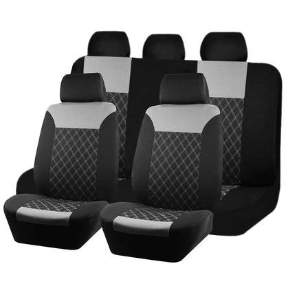 Car Seat Covers Double Line Embroidery Quilted Splicing Universal Size Fit For Most Car Polyester Fabric Seat Covers For Car