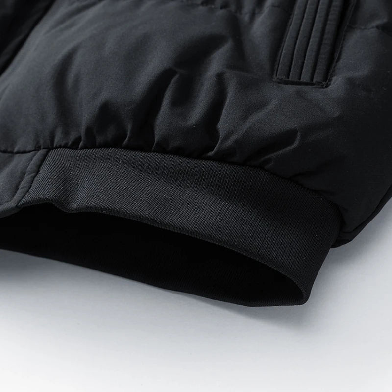 Men's 3D Quilted Puffer Jacket, Thickened Cotton Winter Coat, Stand Collar Warm Outerwear Cold Weather / Daily Wear