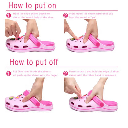 6-100pcs Hot Sales Cartoon Wizard School Series PVC Shoe Accessories DIY Detachable Waterproof PVC Shoe Decorations Giftsts