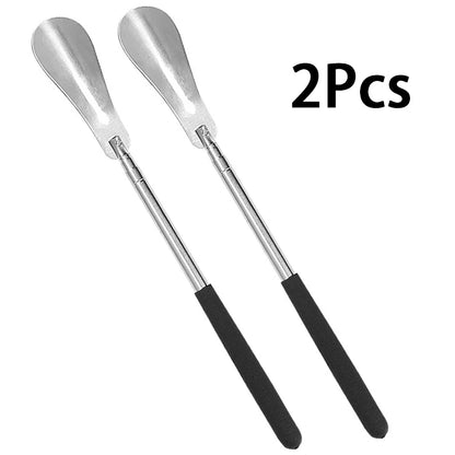 Extendable Shoe Horn Long Handle for Seniors 31cm-65cm Stainless Steel Telescopic Shoe Spoon for Pregnant Woman Elderly 1/2/4Pcs