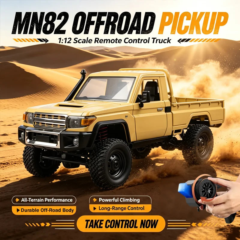 New MN82 1:12 RC Pickup Crawler Truck 2.4G Remote Control 4WD All Terrain Off Road Climbing Car Ideal Gift for Hobby Enthusiasts