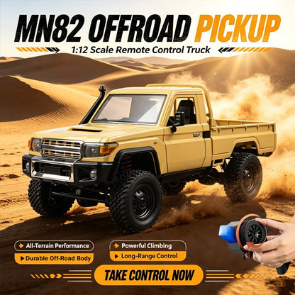 New MN82 1:12 RC Pickup Crawler Truck 2.4G Remote Control 4WD All Terrain Off Road Climbing Car Ideal Gift for Hobby Enthusiasts