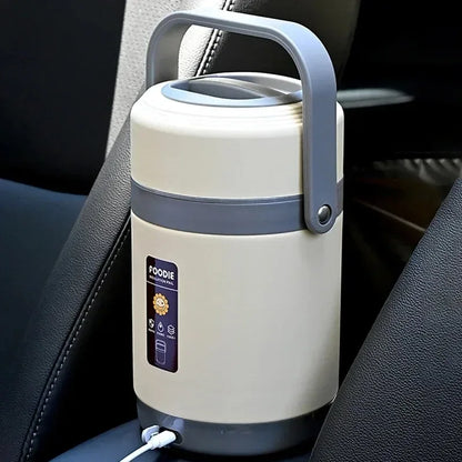304 Stainless Steel Electric Thermal Lunch Box, Car Heating Constant Temperature Portable Bento Box, Large Capacity