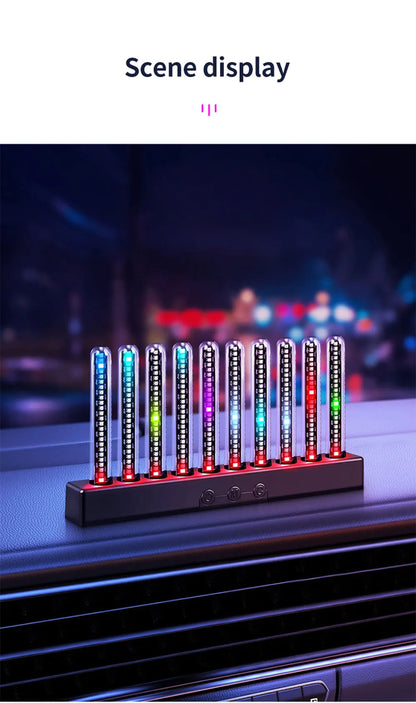 Sound Control Pickup Light Dynamic Gradient RGB Ambient Light Universal Car Air Vent Dashboard Ornament LED Interior Decor Light