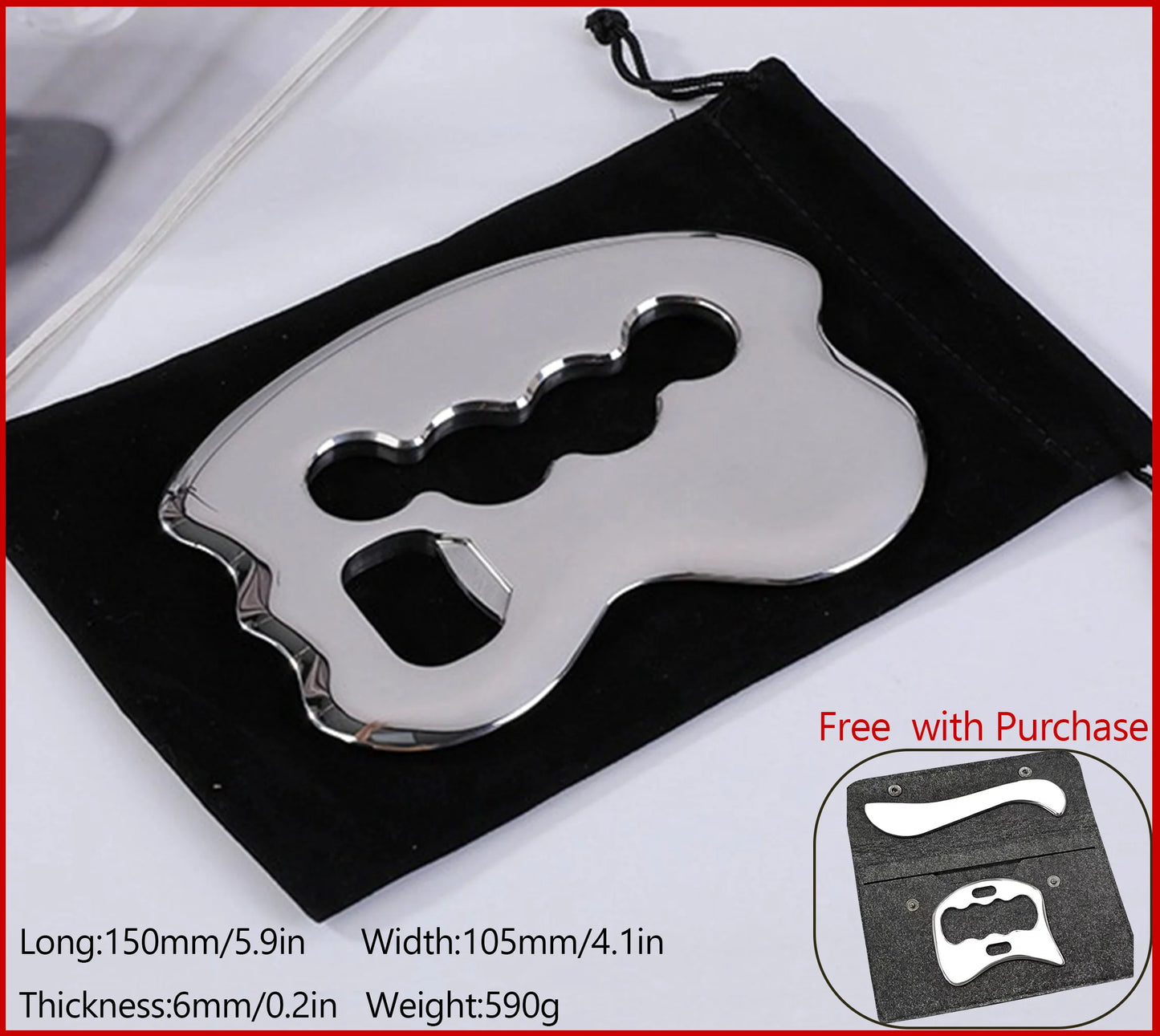 Stainless Steel Gua Sha Massage Tools Muscle Scraper Tool,Graston Tool Set for myofascial Release,Scar Tissue Massager for Back