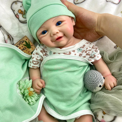 18inch Full Solid Silicone Reborn Baby Girl/Boy Weighted Body Poseable Doll Lifelike Bebe Reborn Gift for Birthday Christmas