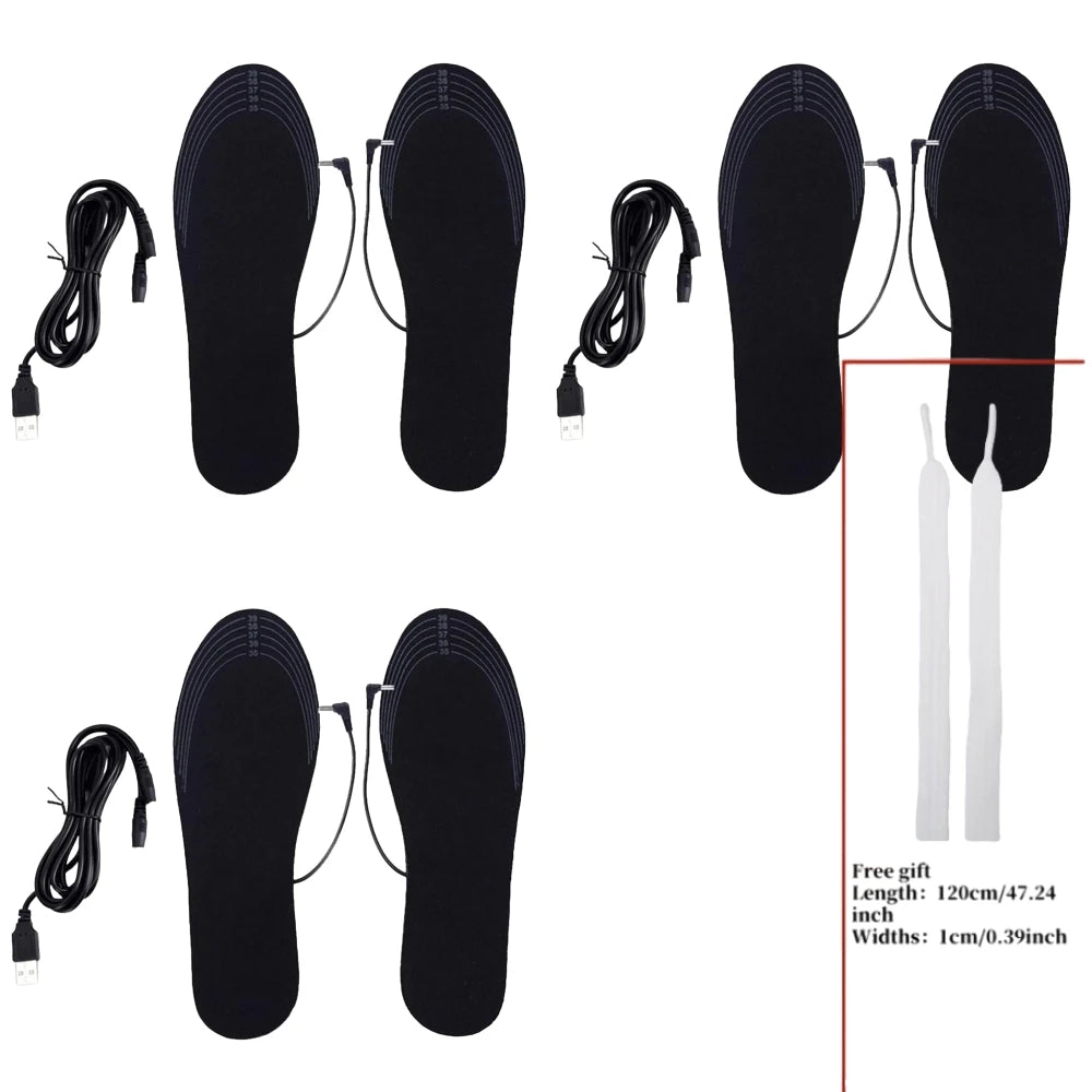USB Heated Shoe Insoles Feet Warm Sock Pad Mat Electrically Heating Insoles Washable Warm Thermal Insoles Unisex WJ014 Insoles