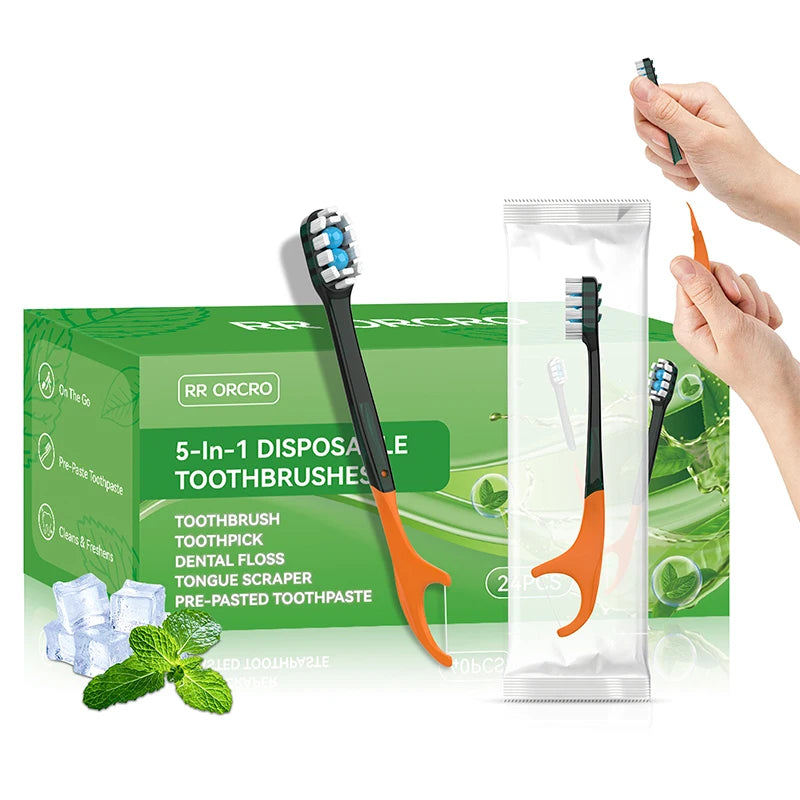 Exploded Bead Toothbrush Disposable Adult Cleaning Tooth brush Portable Travel Brush Head With Dental Floss