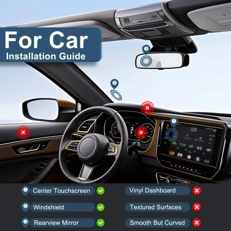 360° Adjustable Vacuum Magnetic Phone Holder for Magsafe, Magnetic Suction Cup Phone Mount, Phone Holders for Car Dashboard