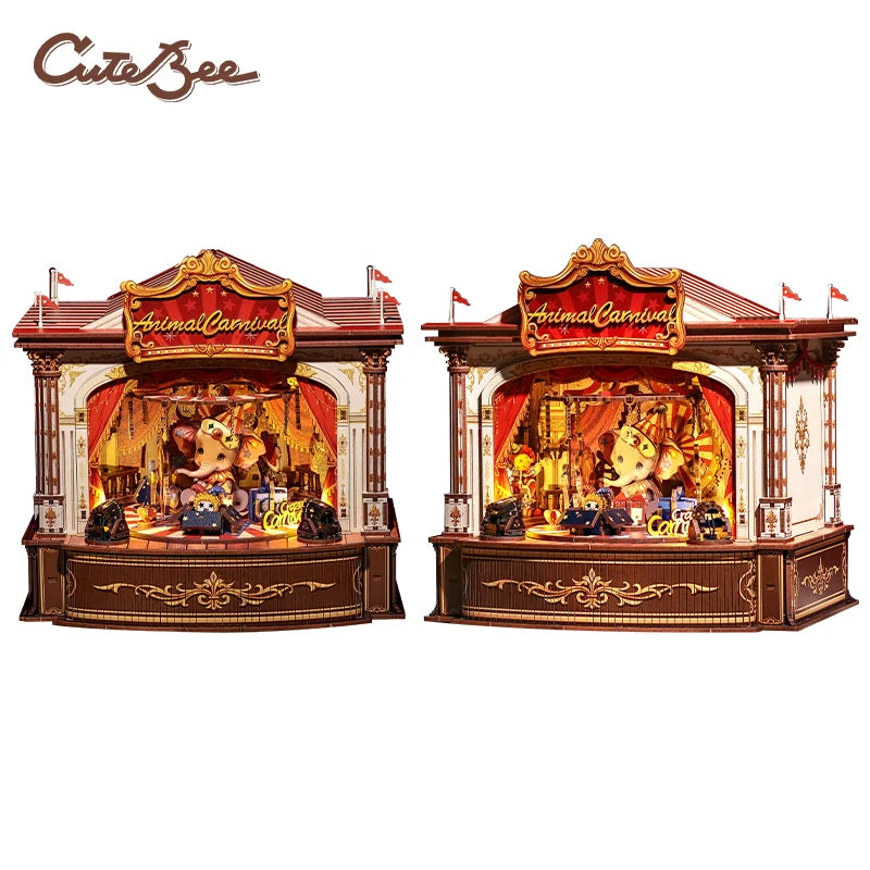 CUTEBEE Book Nook Kit 3D Wooden Puzzle DIY Bookend Insert Model Building Kit Laser Cut Precision Pieces for Home Decor Office