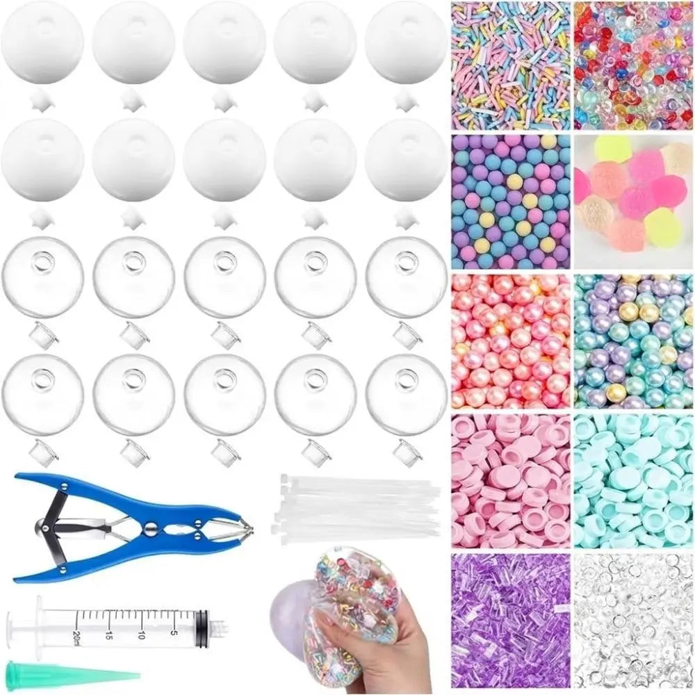 TPR Empty Ball Skin DIY Squishy Stress Relief Kit Clear Refillable Handmade Craft Supplies for Custom Fidget Toys