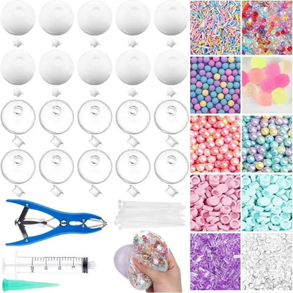 TPR Empty Ball Skin DIY Squishy Stress Relief Kit Clear Refillable Handmade Craft Supplies for Custom Fidget Toys