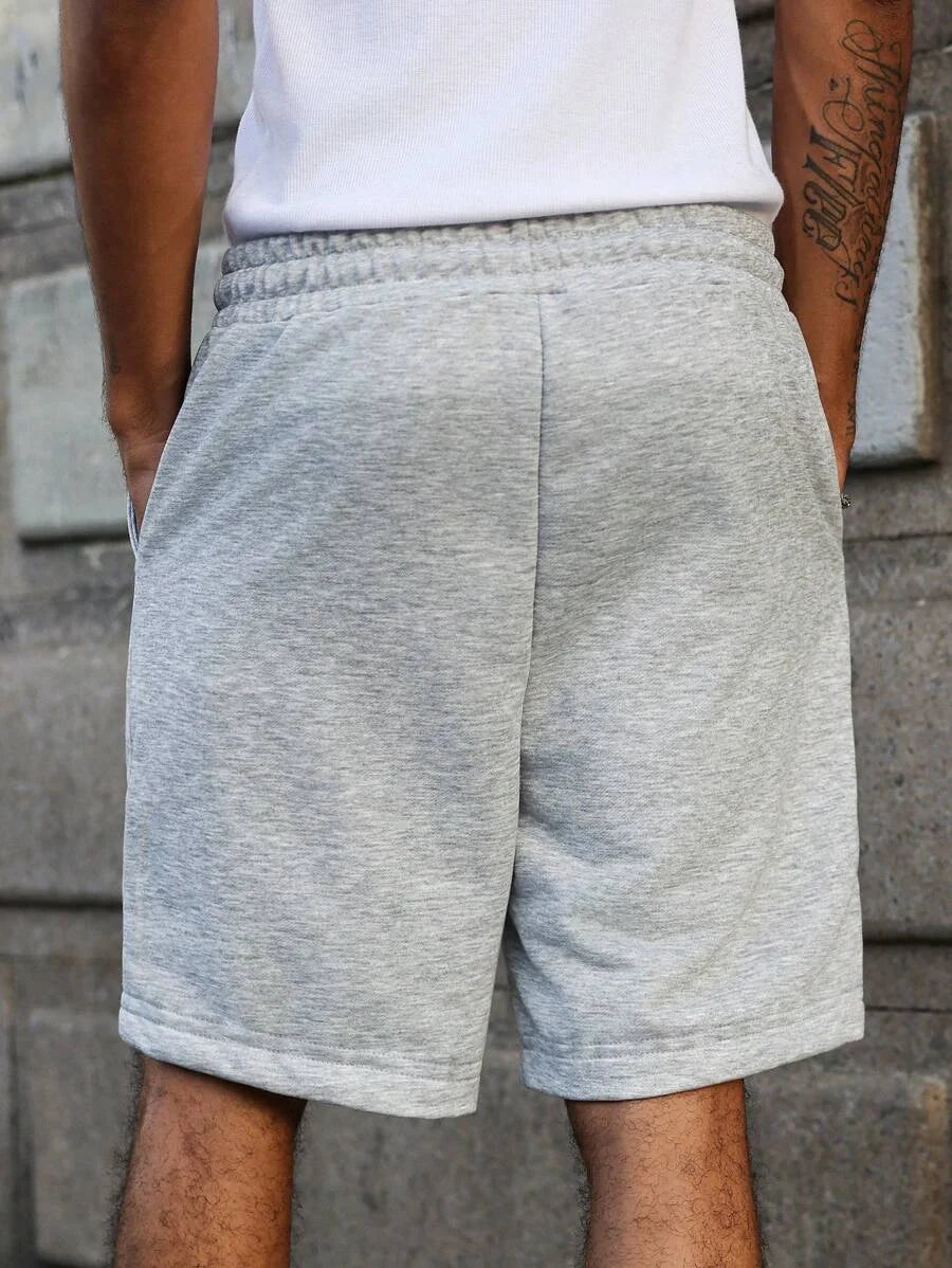 Men's Kint Shorts Fashion High Street Wear Summer Casual Grey Black Straight Loose Streetwear New Fashionable