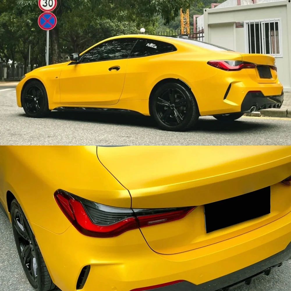 Car Sticker Color Change Vinyl Film Matte Metallic Yellow PET Bubble Free Wrapping Car Accessories Auto Self Adhesive Decals