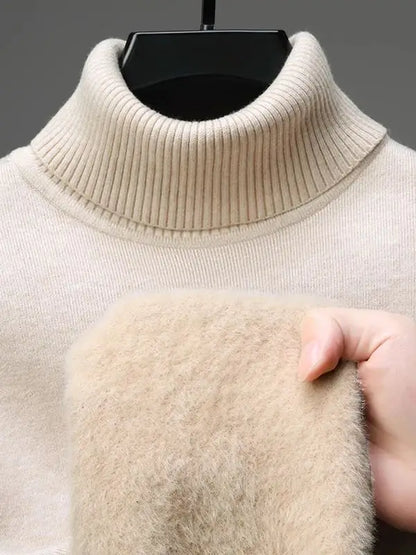 Luxury brand high-quality fashionable versatile high necked knitted sweater with cashmere base sweater