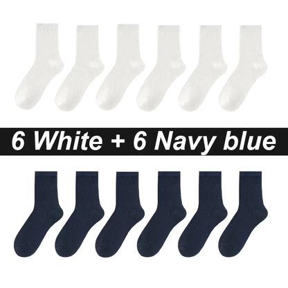12Pairs Bamboo Fiber Socks Men Casual Business Mesh Breatheable Anti-Bacterial Comfortable High Quality Sock Male Size EU38-45