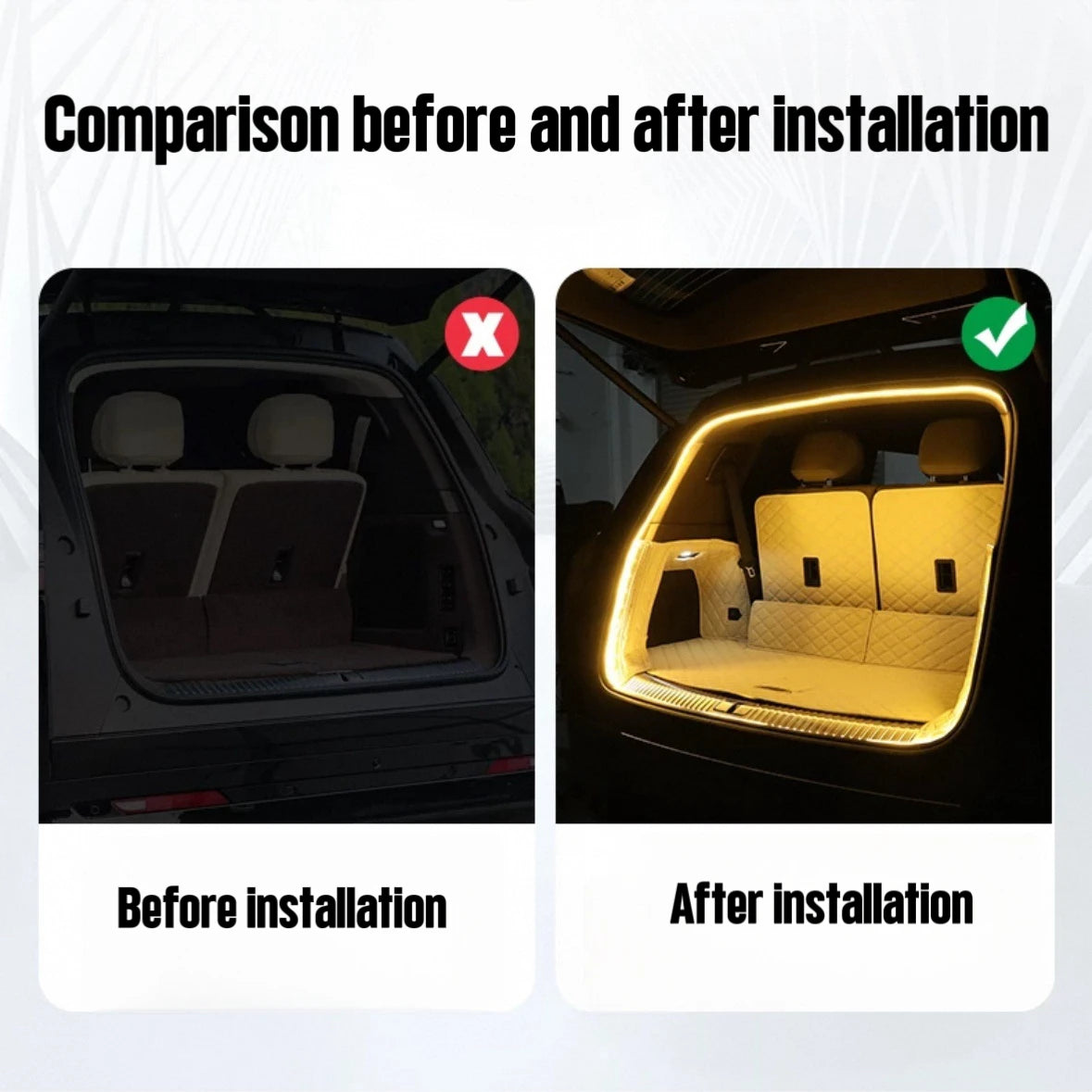 For 2020-2025 Volkswagen Caddy 5TH Rear Trunk LED Light Bar Strips Trunk Interior Decorative Lamp Strip Luggage Atmosphere Light