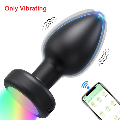 APP Control LED Rotation Vibrating Butt Plug for Women Wiggle Anal Vibrator Gay Men Anal Plug Interaction Sex Toy for Couples