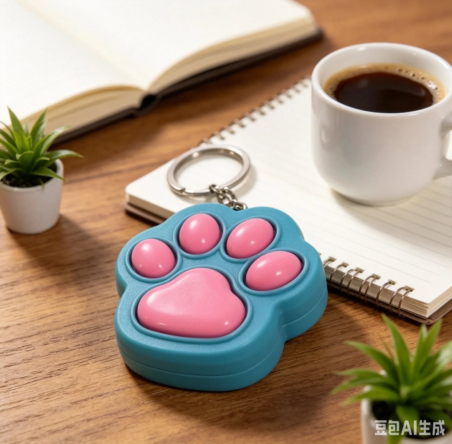 New Cat Kawaii Claw Pop It Fidget Toy Keychain Color Matching Push Bubble Anti-anxiety Squeeze Pendant Portable Mini Sensory Toy