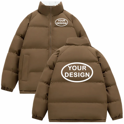 New Men's Parker Coat Logo Customized Printed Warm Casual Jacket Thickened Winter Coat Down Jacket Solid Color Fashion Jacket