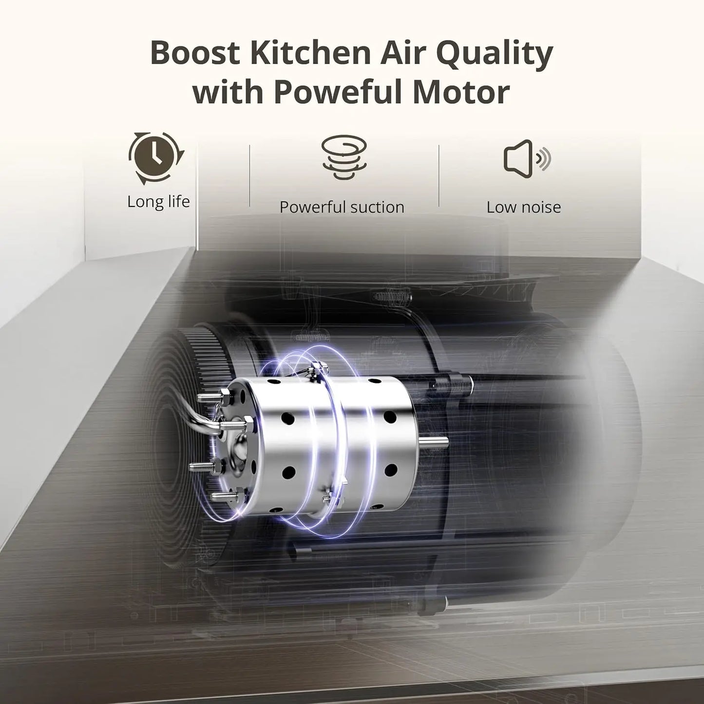 Range Hood 24 inch Wall Mount Type with Ducted/Ductless Convertible, 450 CFM Stainless Steel Chimney-Style Kitchen Hood, Over
