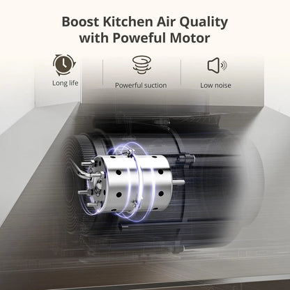 Range Hood 24 inch Wall Mount Type with Ducted/Ductless Convertible, 450 CFM Stainless Steel Chimney-Style Kitchen Hood, Over