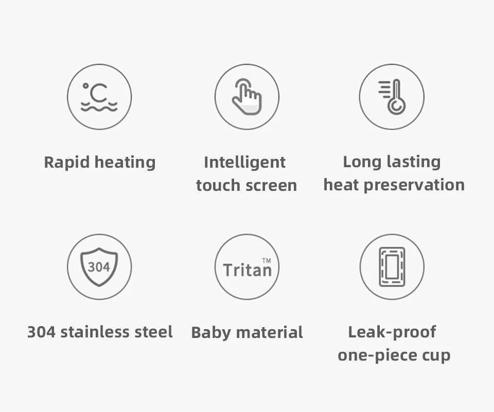R31 450ml Car Heating Cup 12v/24v Portable Electric Kettle Smart Touch Screen Thermal Mug Temperature Adjustable Car Heating Mug