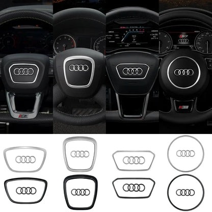 Car Styling Steering Wheel Center Logo Covers Trim Accessorie Fit  AUDI A6L Q7 Q3 Q5 A7 A5 A3 A4L A8L A8 Q5L Q8 A7 Q6 E-TRON SQ5