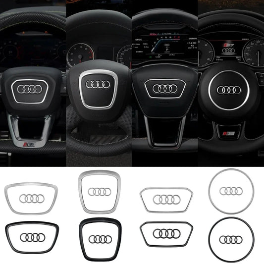 Car Styling Steering Wheel Center Logo Covers Trim Accessorie Fit  AUDI A6L Q7 Q3 Q5 A7 A5 A3 A4L A8L A8 Q5L Q8 A7 Q6 E-TRON SQ5