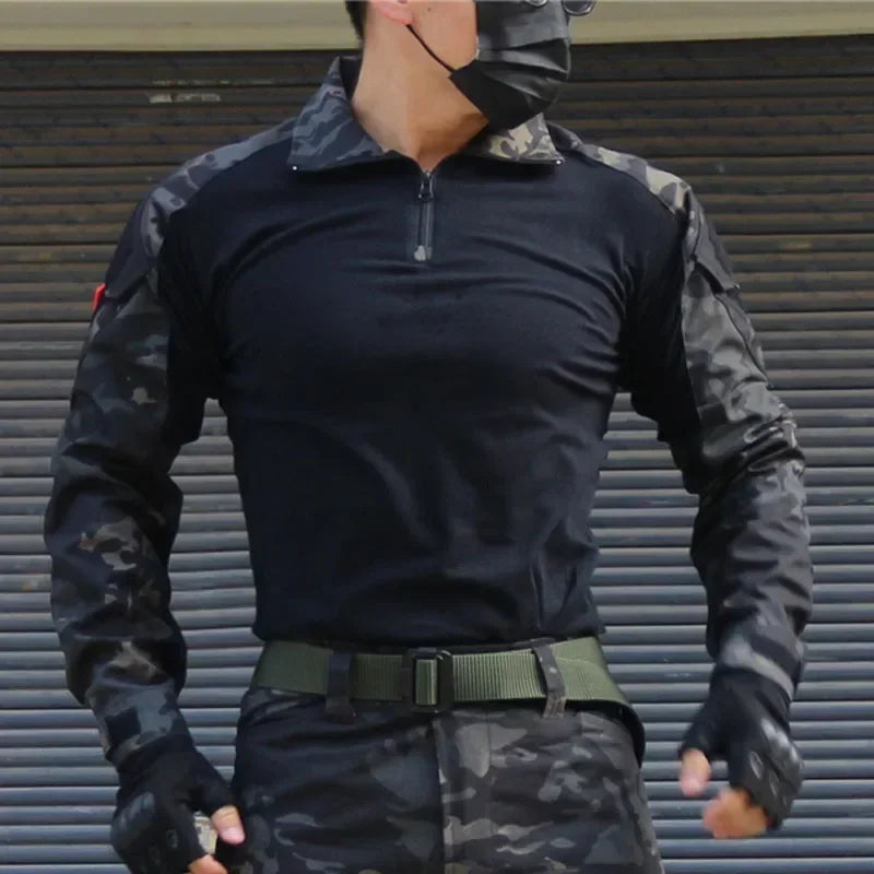 Tactical Uniform Sets Men Combat Fleece Suit Outdoor Camo Multicam Hunting Shirt+Cargo Pants Airsoft Kits Training Workwear Suit