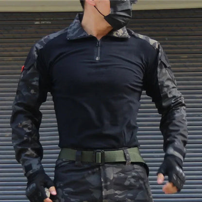 Tactical Uniform Sets Men Combat Fleece Suit Outdoor Camo Multicam Hunting Shirt+Cargo Pants Airsoft Kits Training Workwear Suit