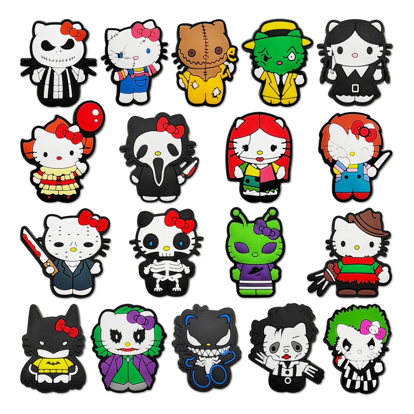 Mesuca 18-100pcs Halloween Cat Shoe Charms For Sandals,Shoe Decoration Accessories Shoe Pins Great Gift For Men Wom