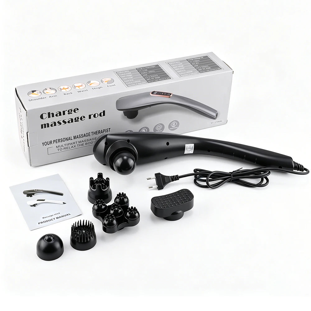 12 Modes Handheld Massage Hammer Stick 3600 RPM Deep Tissue Body Massager For Home Office Travel Muscle Pain Relief