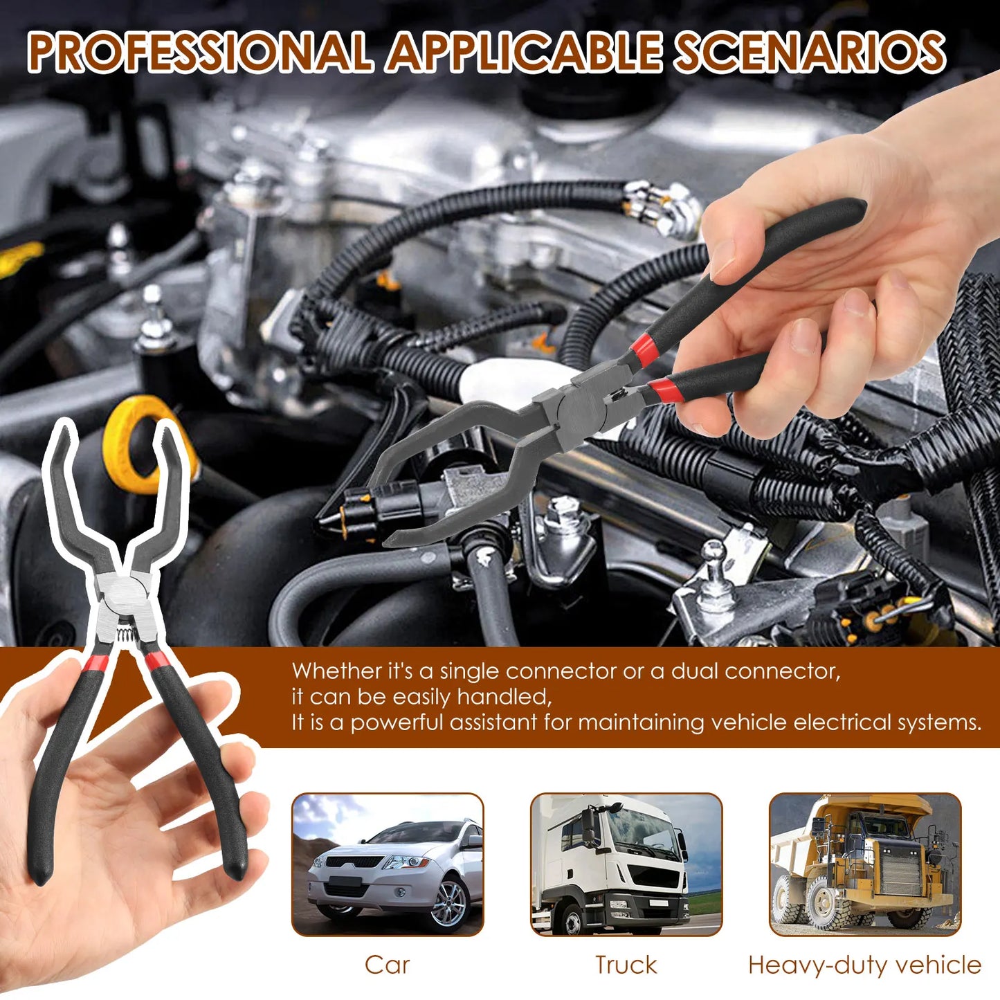 Professional Gasoline Pipe Joint Pliers Filter Caliper Oil Tubing Connector Disassembly Tools Removal Pliers Clamp Repair Tool