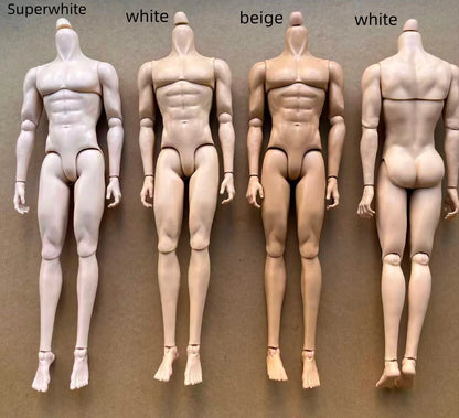 YUNYI Male Doll Body Figure 1/6 Muscle Male Doll Body Toys Multi-Joints Movable Beige Skin Doll Body Collection Doll Toy Parts