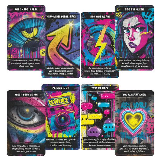 Urban Truth Oracle Cards Game, 80 Cards, Street Graffiti Culture Inspiration, Raw and Sharp Language, 13x8 Cm, Card Deck